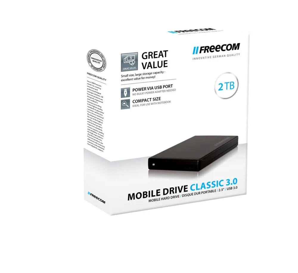 Freecom Classic 3.0 2 TB 56297 2.5" USB 3.2 Taşınabilir Harici Hard Disk Thumbnail 2