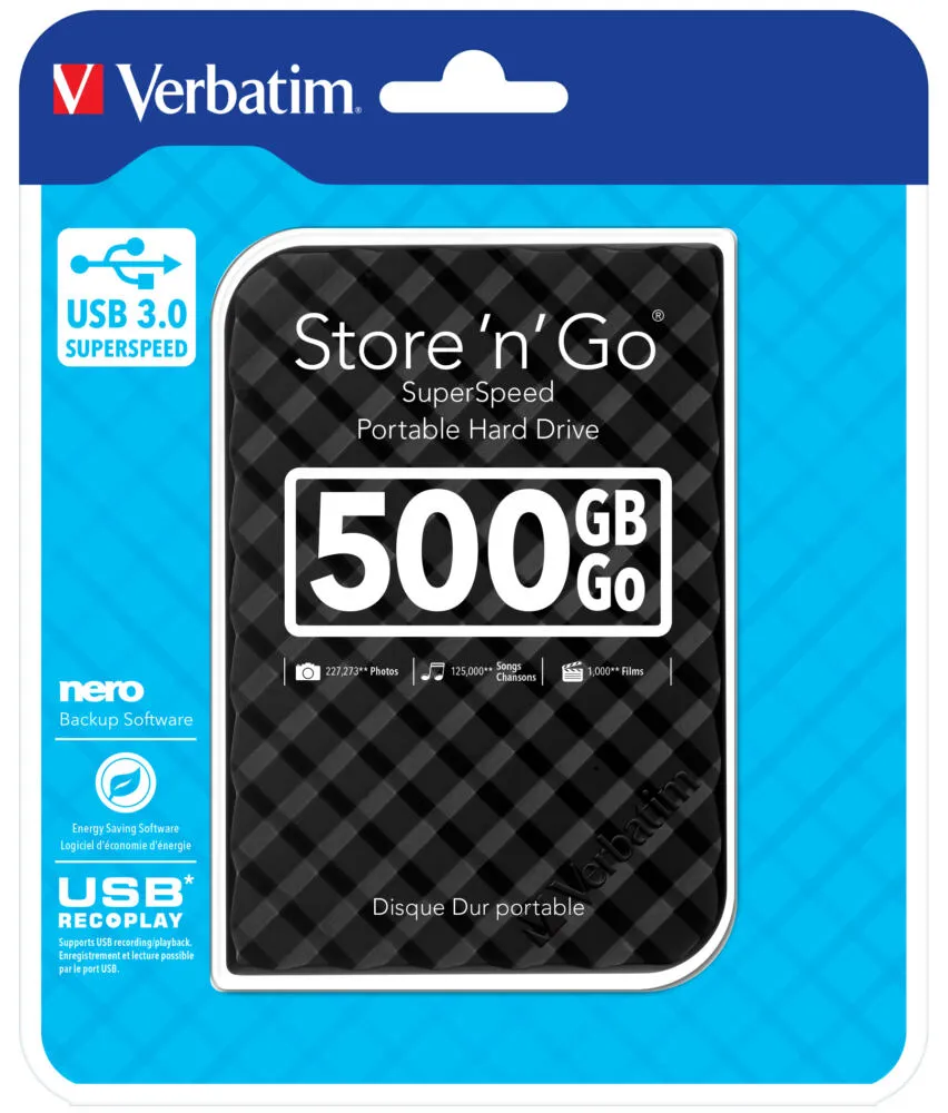 Verbatim Store 'n' Go 500 GB 53193 USB 3.2 5400 RPM Harici Hard Disk Thumbnail 1