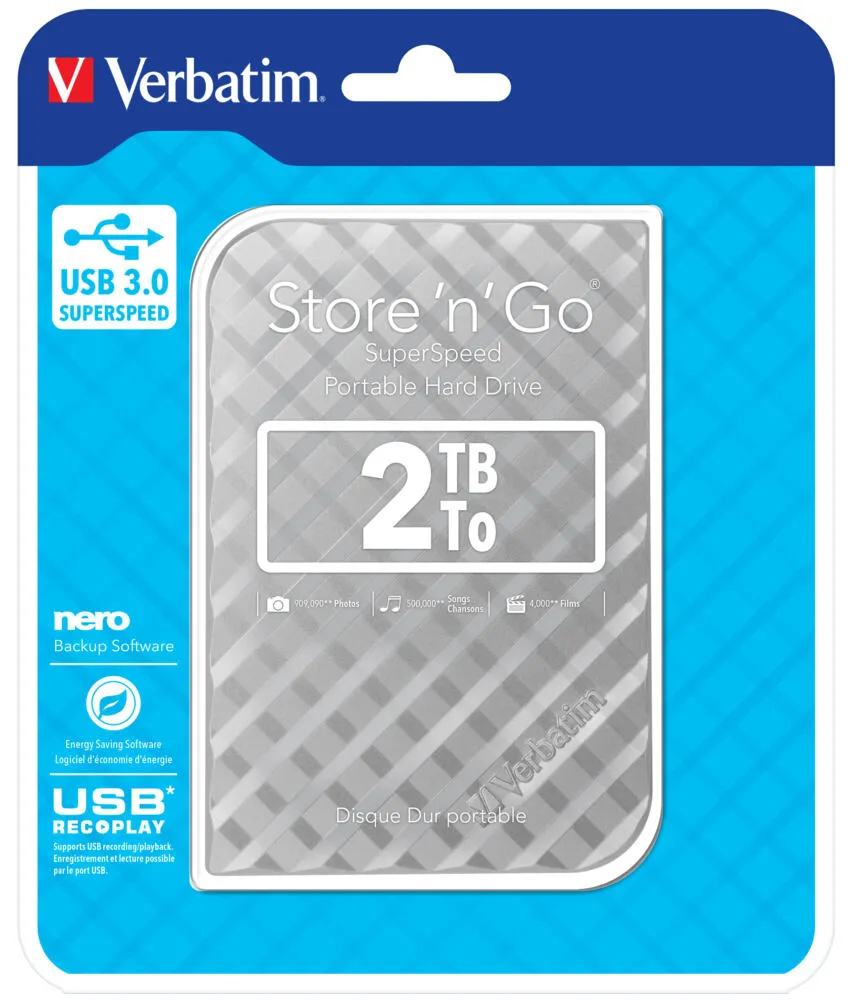 Verbatim Store 'n' Go 2 TB 53198 USB 3.2 5400 RPM Harici Hard Disk Thumbnail 7