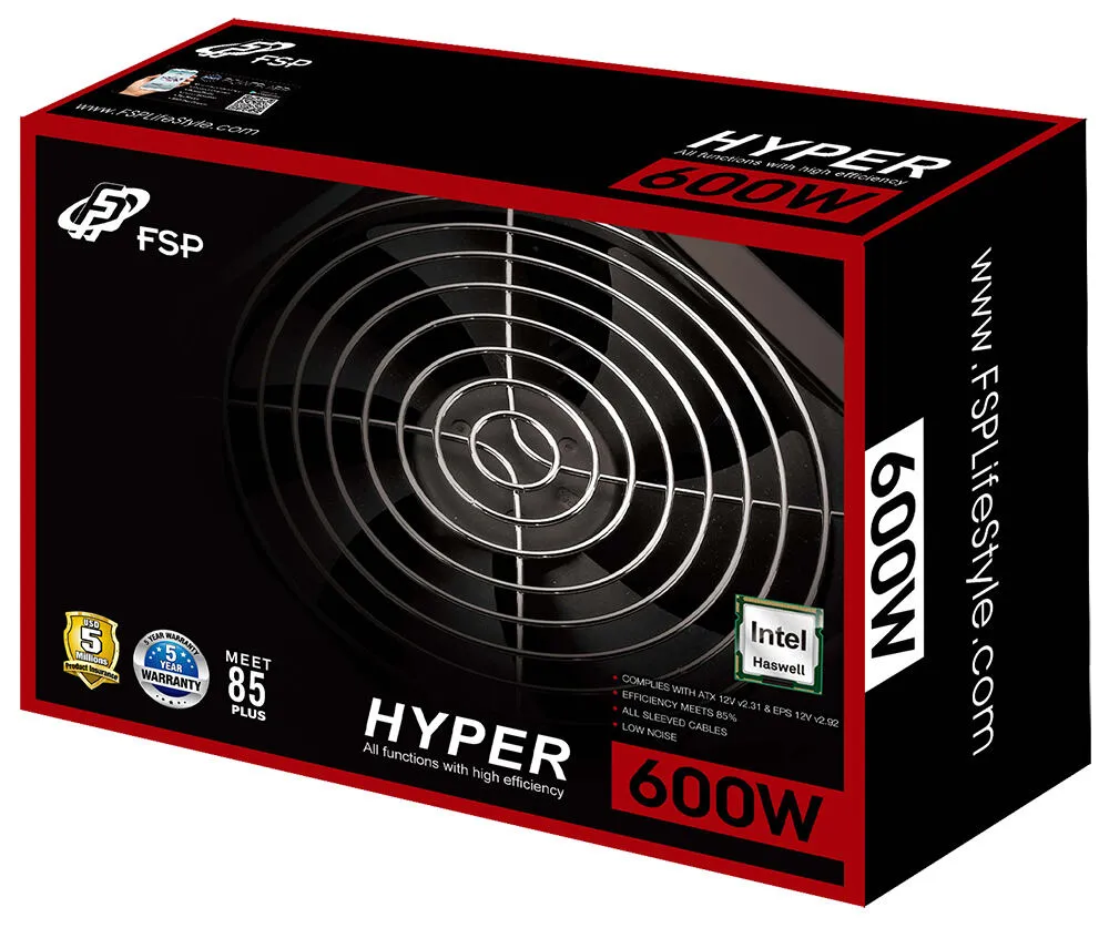 FSP Hyper S 600 W PPA6003701 ATX Güç Kaynağı Thumbnail 1