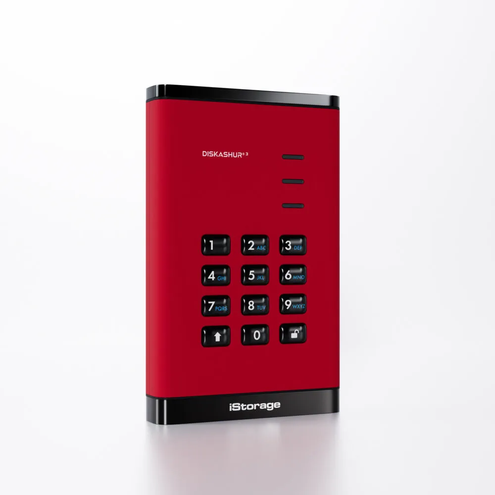 iStorage diskAshur3 HDD IS-DA3-256-2000-R 2 TB 2.5" USB 3.2 Taşınabilir Harici Hard Disk Thumbnail 2