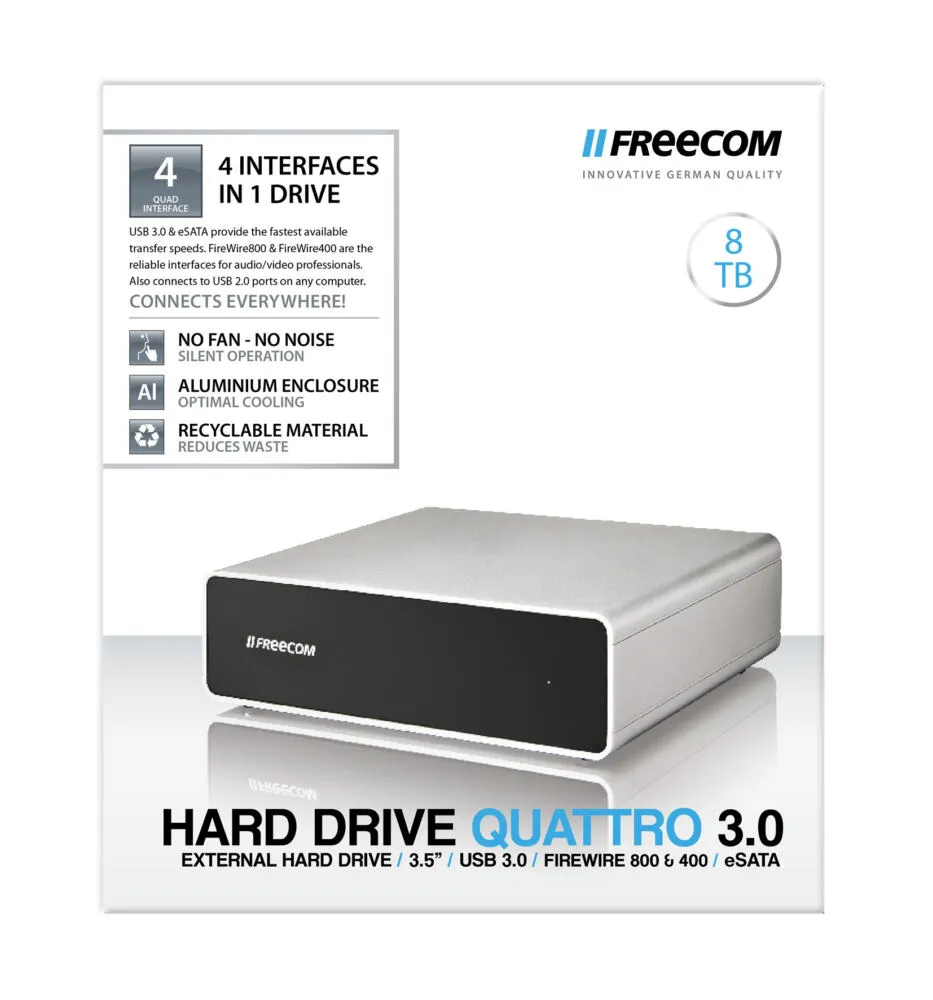 Freecom Quattro 3.0 8 TB 56356 3.5" USB 3.2 Harici Hard Disk Thumbnail 10