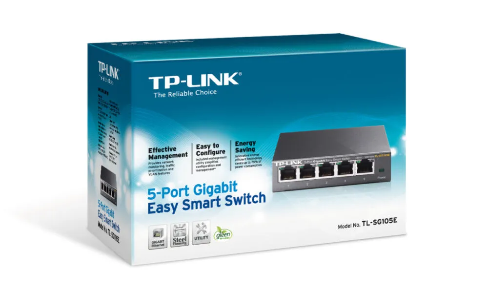 TP-Link TL-SG105E L2 Gigabit Ethernet (10/100/1000) Siyah Thumbnail 2