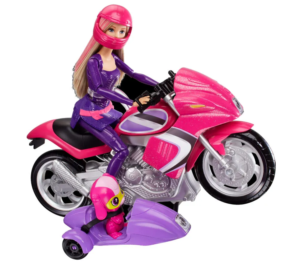 Barbie Spy Squad Secret Agent Motorcycle & Techbot Pet Thumbnail 1