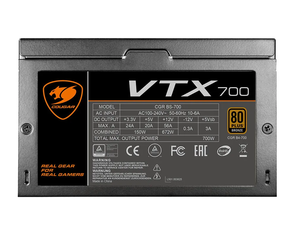 COUGAR VTX500 500 W 80 PLUS Bronze Güç Kaynağı Thumbnail 9