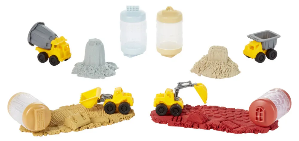 MGA Entertainment Wonder Factory Never Dry Sand Construction Trucks - Light Brown + Dump Truck 532897 Thumbnail 11