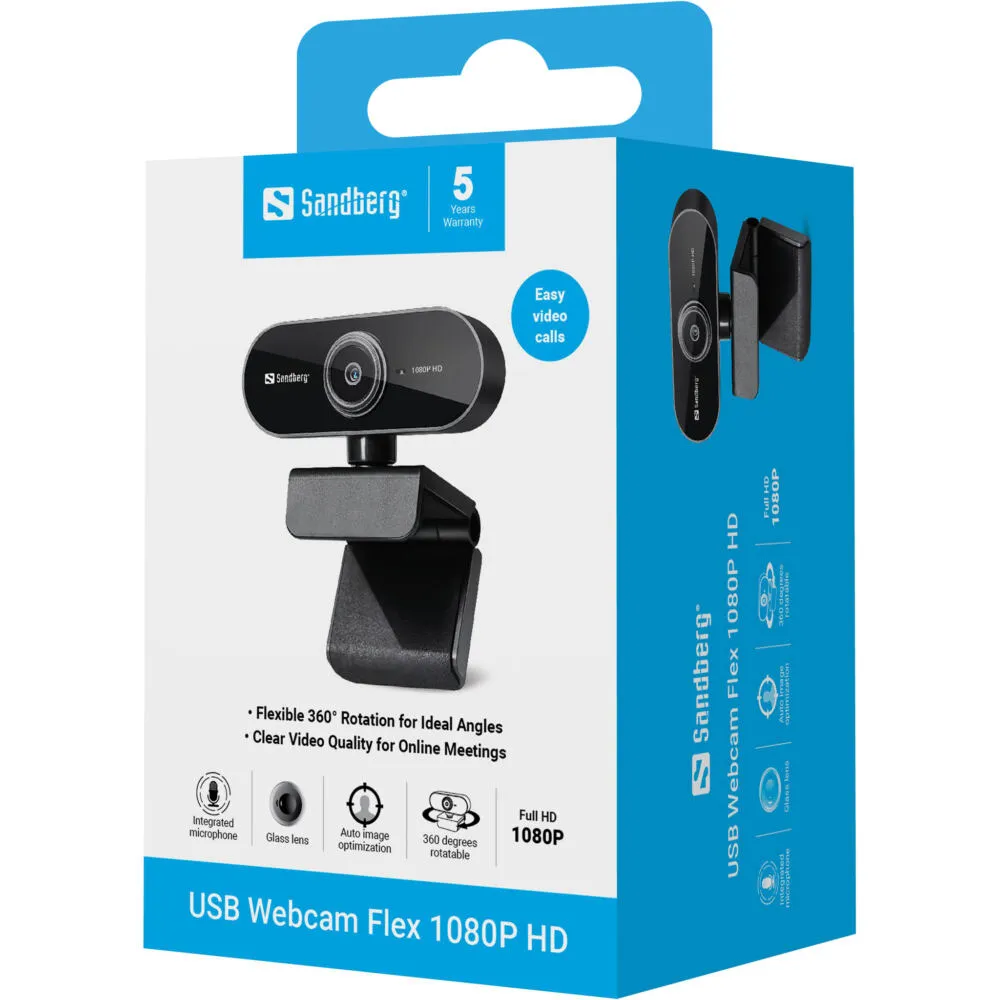 Sandberg USB Webcam Flex 1080P HD 133-97 Thumbnail 9