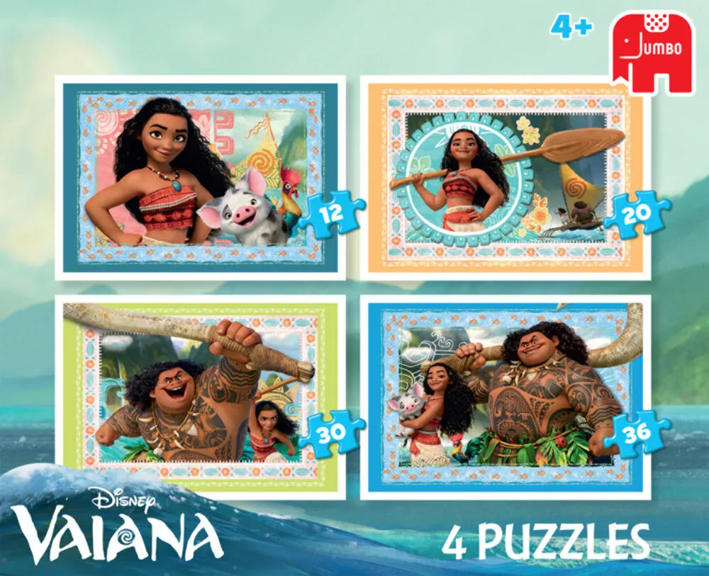 Jumbo Moana 4in1 Puzzel 19660 12 Parça Puzzle Thumbnail 5