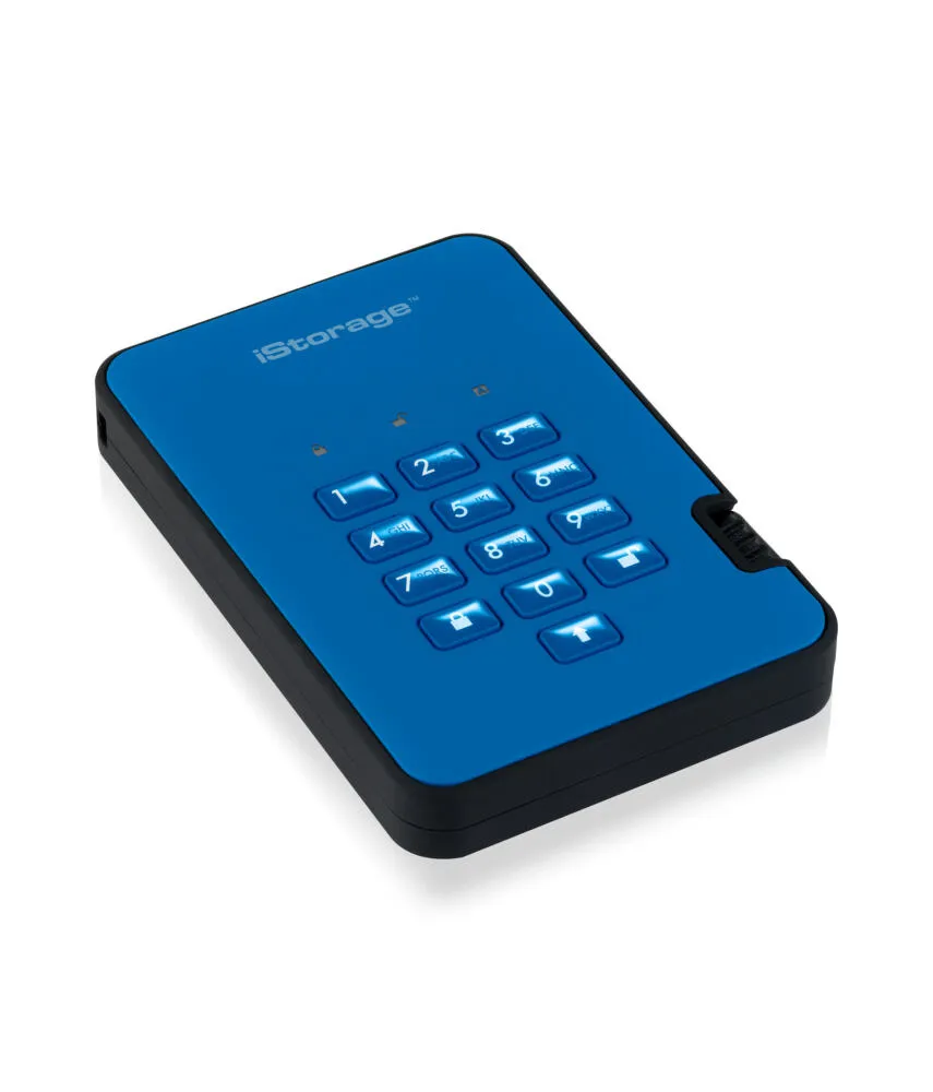 iStorage diskAshur 2 1 TB IS-DA2-256-1000-BE USB 3.2 5400 RPM Harici Hard Disk Thumbnail 6