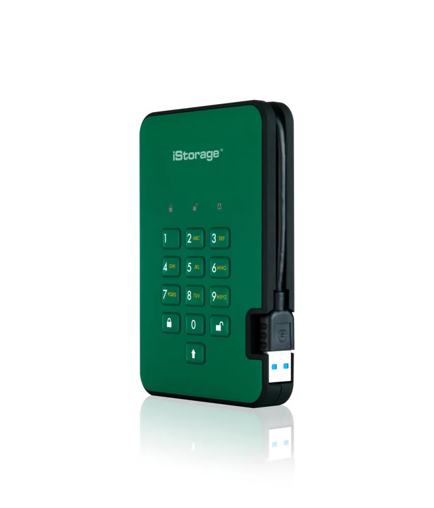 iStorage diskAshur 2 3 TB IS-DA2-256-3000-GN USB 3.2 5400 RPM Harici Hard Disk Thumbnail 4