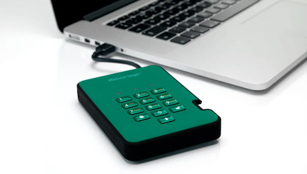 iStorage diskAshur 2 3 TB IS-DA2-256-3000-GN USB 3.2 5400 RPM Harici Hard Disk Thumbnail 10