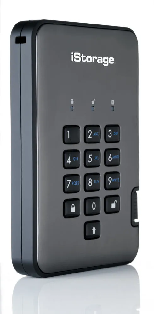 iStorage diskAshur PRO2 500 GB IS-DAP2-256-500-C-G 2.5" USB 3.2 5400 RPM Taşınabilir Harici Hard Disk Thumbnail 1