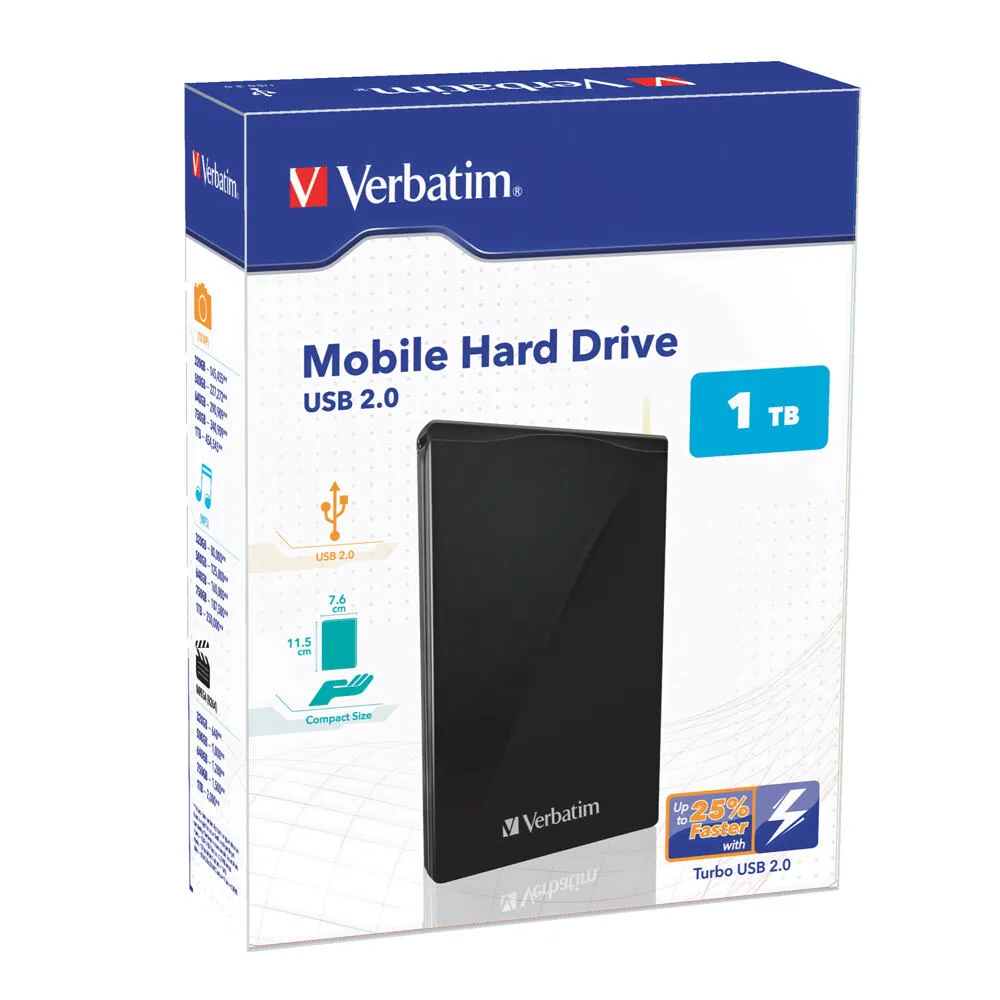 Verbatim 64119 1 TB 2.5" USB 2.0 Taşınabilir Harici Hard Disk Thumbnail 2