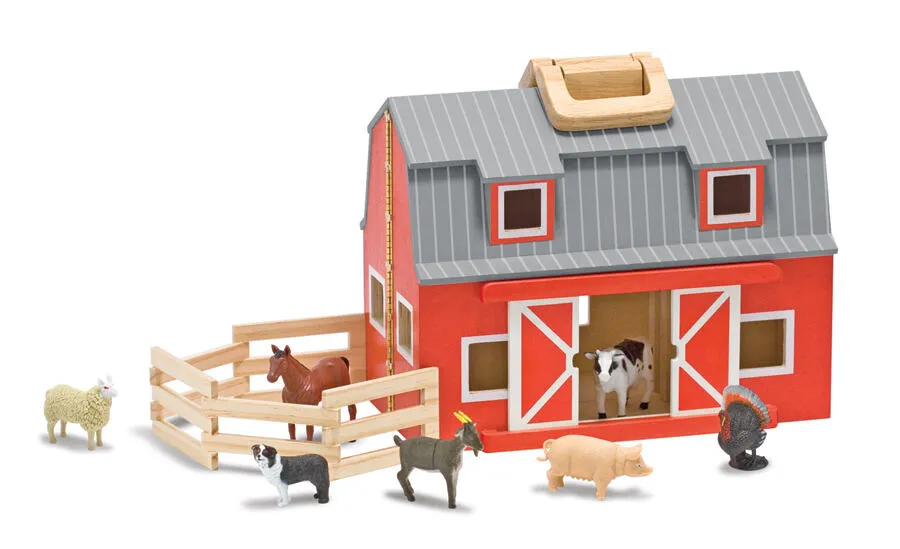 Melissa & Doug Wooden Fold & Go Barn Oyun Setleri
