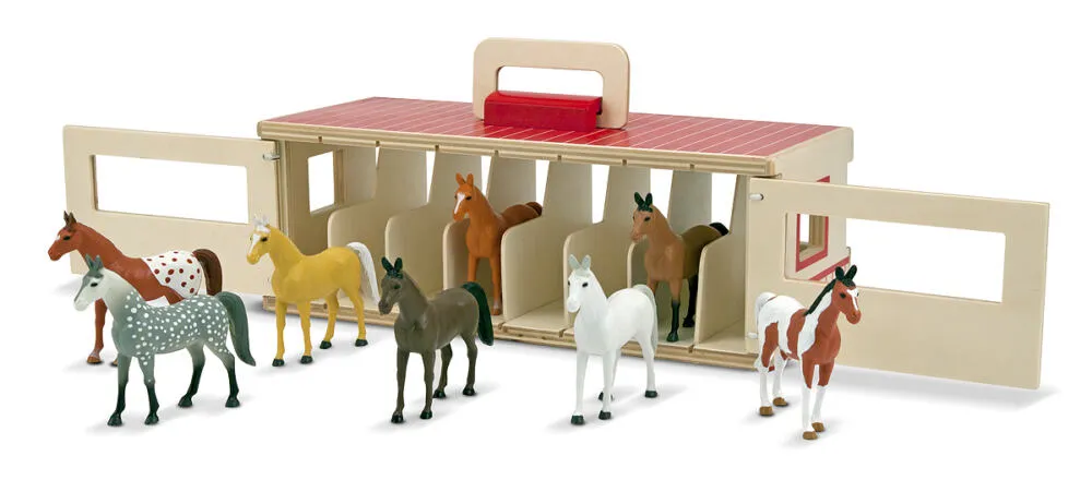 Melissa & Doug Take-Along Show-Horse Stable Play Set Thumbnail 1