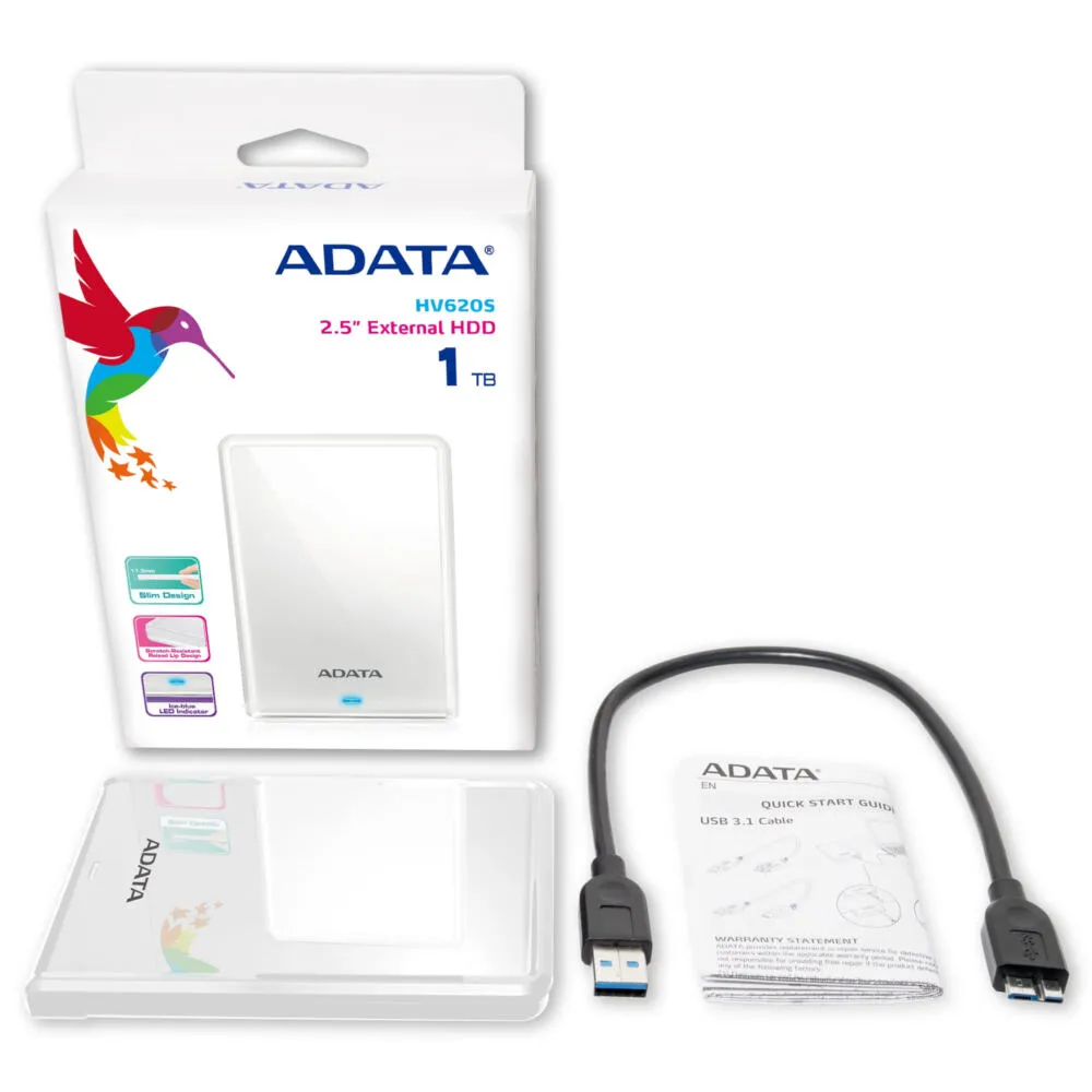 ADATA AHV620S-1TU3-CWH 1 TB 2.5" USB 3.2 Taşınabilir Harici Hard Disk Thumbnail 4