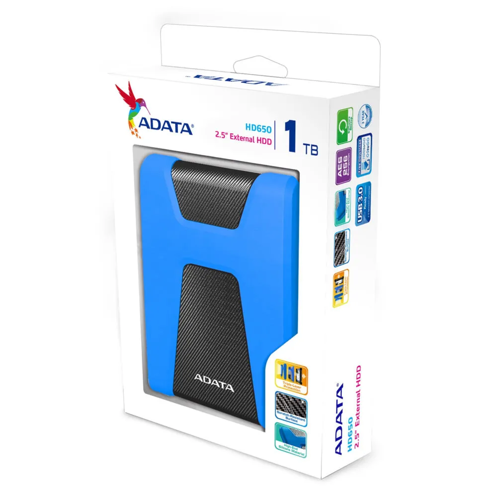 ADATA HD650 1 TB AHD650-1TU31-CBL 2.5" USB 3.2 Taşınabilir Harici Hard Disk Thumbnail 12