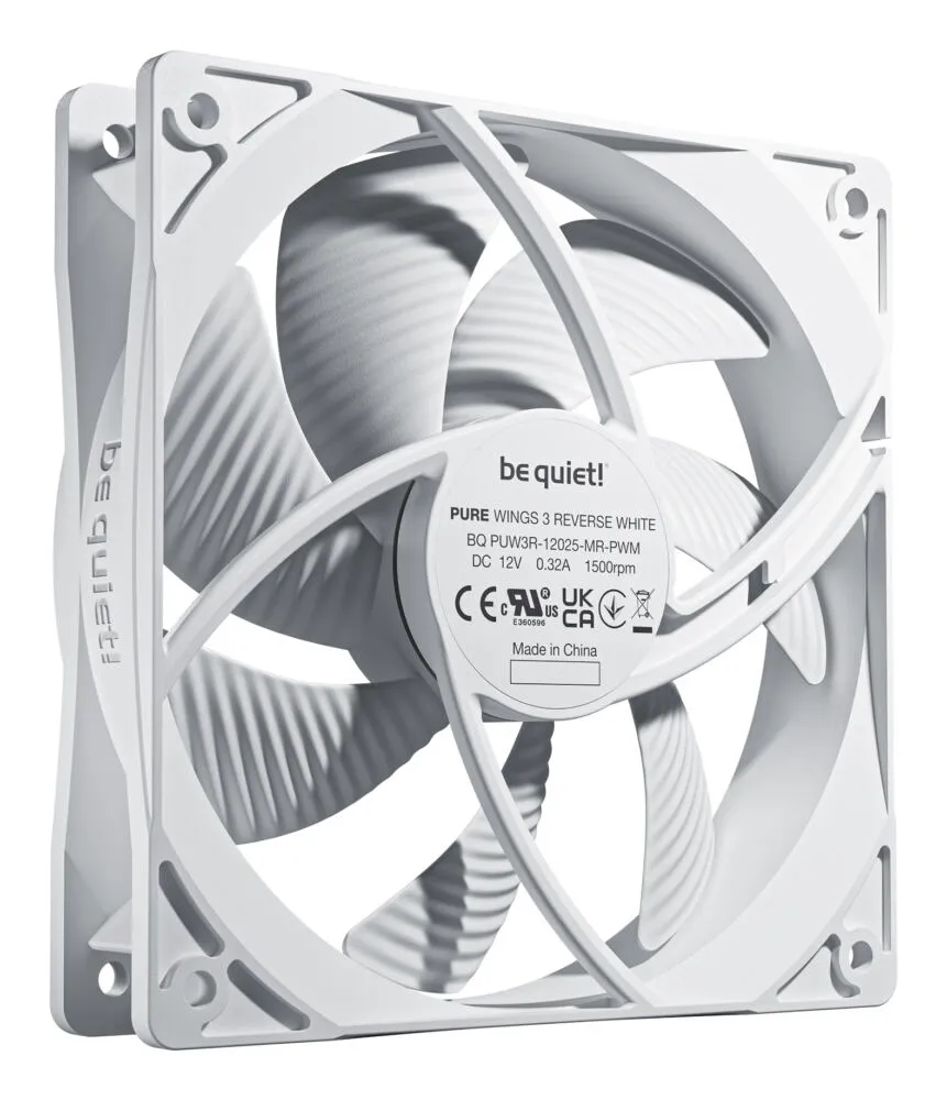 be quiet! Pure Wings 3 120mm | PWM Reverse White Triple-Pack BL136 Thumbnail 1