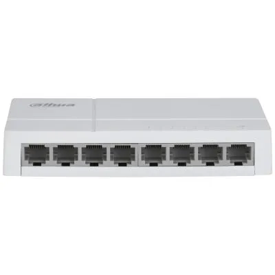 Dahua Technology PoE SF1008-EUR ağ anahtarı Yönetilmeyen Fast Ethernet (10/100) Ethernet üzerinden güç desteği (PoE) Masaüstü Açık Gri Thumbnail 2