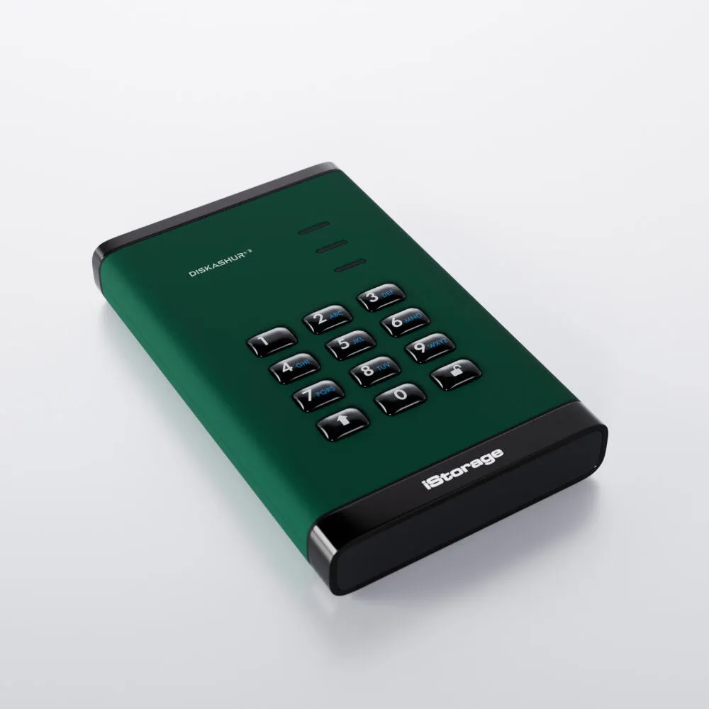 iStorage diskAshur3 HDD IS-DA3-256-2000-GN 2 TB 2.5" USB 3.2 Taşınabilir Harici Hard Disk Thumbnail 4