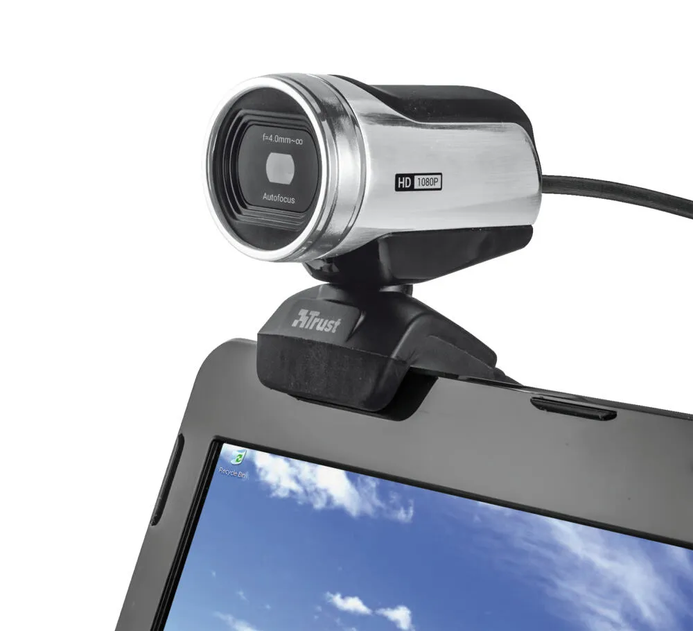 Trust Tubiq webcam 12 MP 1920 x 1080 Piksel USB 2.0 Siyah, Gümüş Thumbnail 2