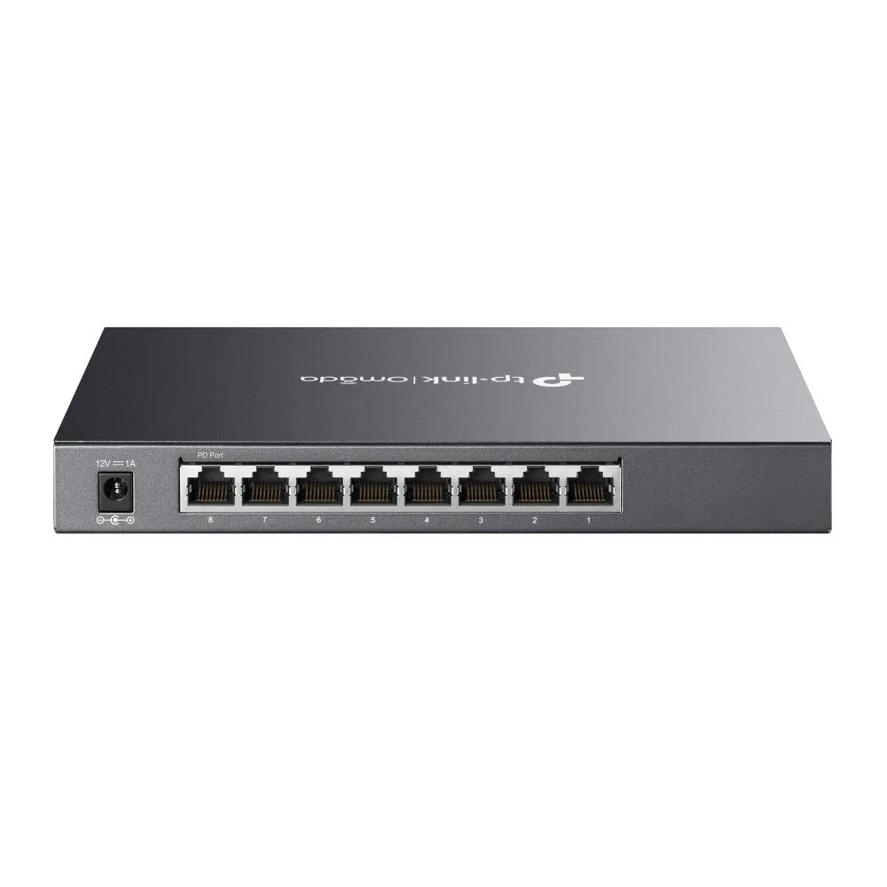 TP-Link Omada SG2008 Gözetilmiş L2/L2+ Gigabit Ethernet (10/100/1000) Siyah Thumbnail 1