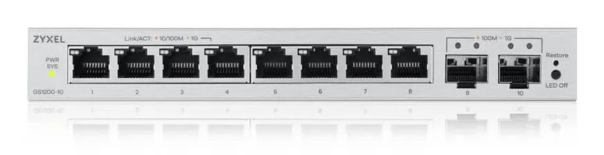 Zyxel GS1200-10v3 Gözetilmiş L2 Gigabit Ethernet (10/100/1000) Masaüstü Gri Thumbnail 2