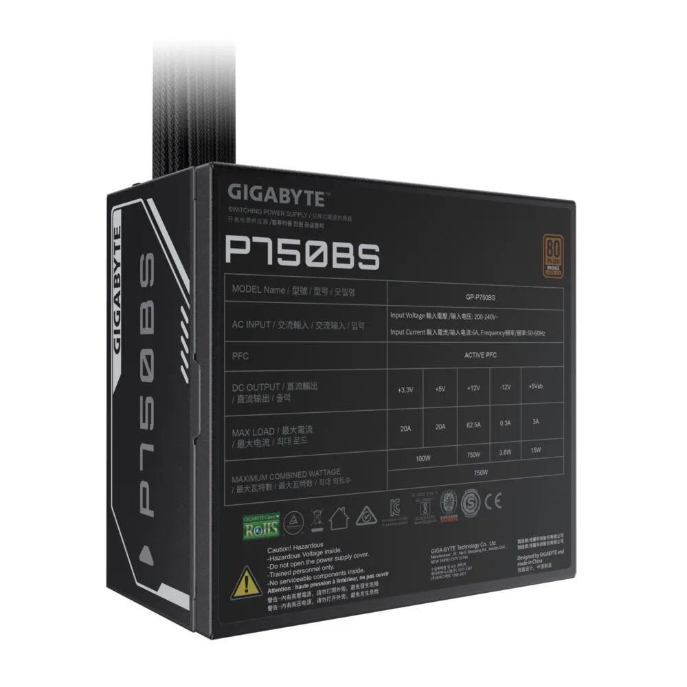 GIGABYTE P750BS GP-P750BS UK 750 W 80 PLUS Bronze ATX Güç Kaynağı Thumbnail 10