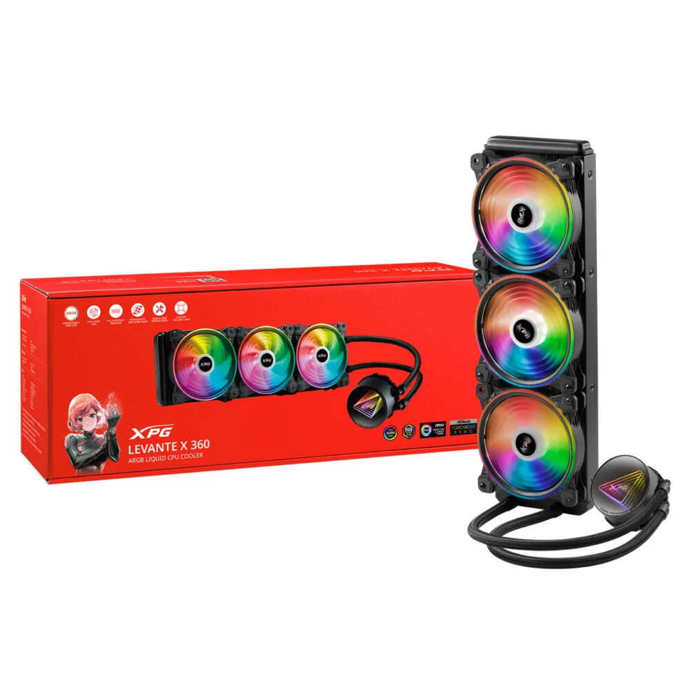 XPG LEVANTE X 360 İşlemci Hepsi dahil sıvı soğutma 12 cm Siyah Thumbnail 4