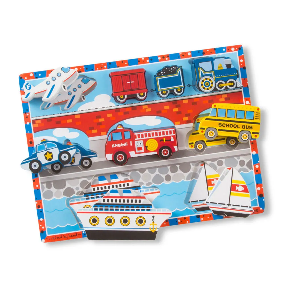 Melissa & Doug 13725 puzzle Blok yapboz 9 adet Araçlar