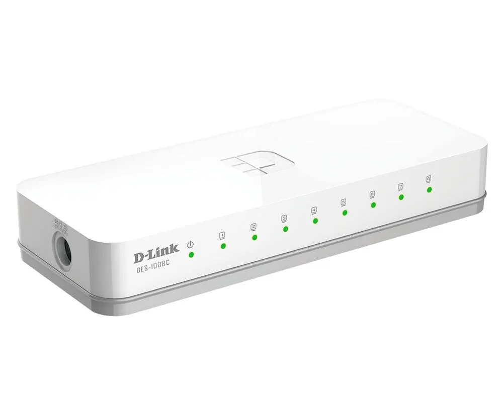 D-Link 0 Yönetilmeyen Fast Ethernet (10/100) Masaüstü Beyaz DES-1008C/E Thumbnail 2