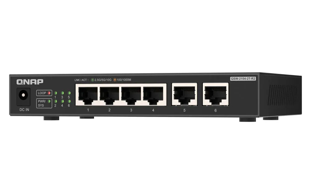 QNAP QSW-2104-2T-R2 Ağ Anahtarları Thumbnail 1