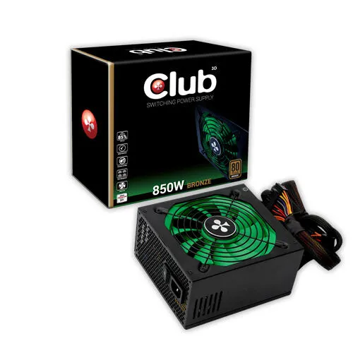 CLUB3D CSP-D850CB 850 W 80 PLUS Bronze ATX Güç Kaynağı Thumbnail 1