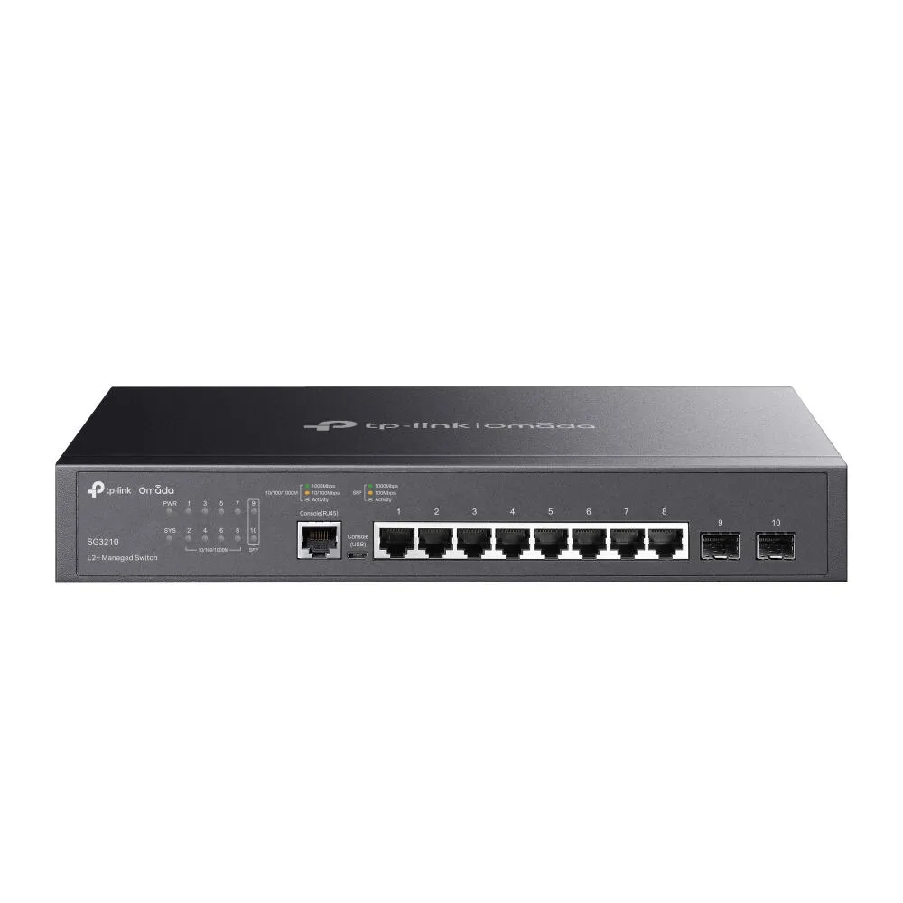 TP-Link Omada SG3210 Gözetilmiş L2/L3 Gigabit Ethernet (10/100/1000) 1U Siyah Switch