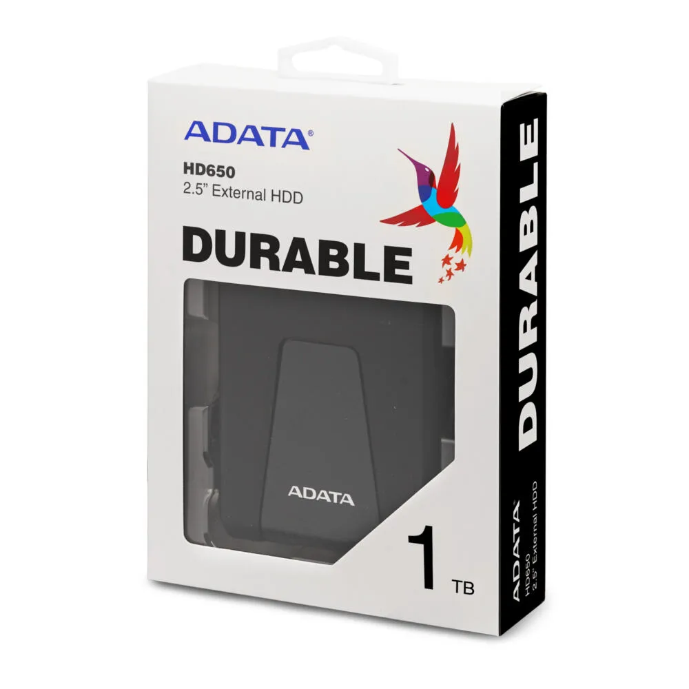 ADATA HD 650 Harici sabit disk 1 TB 2.5" 2.0/3.2 Gen 1 (3.1 Gen 1) Siyah Thumbnail 7