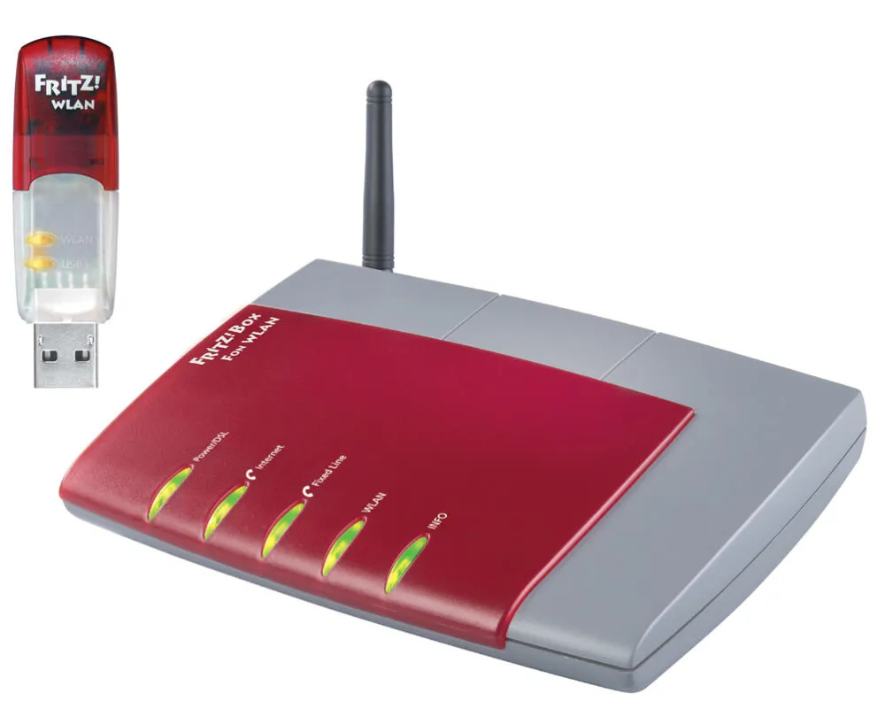 FRITZ! Box Fon WLAN 7140 Annex B + WLAN USB Stick kablosuz yönlendirici Route