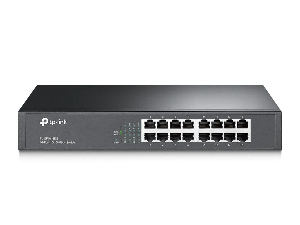 TP-Link TL-SF1016DS Yönetilmeyen Fast Ethernet (10/100) 1U Siyah Switch