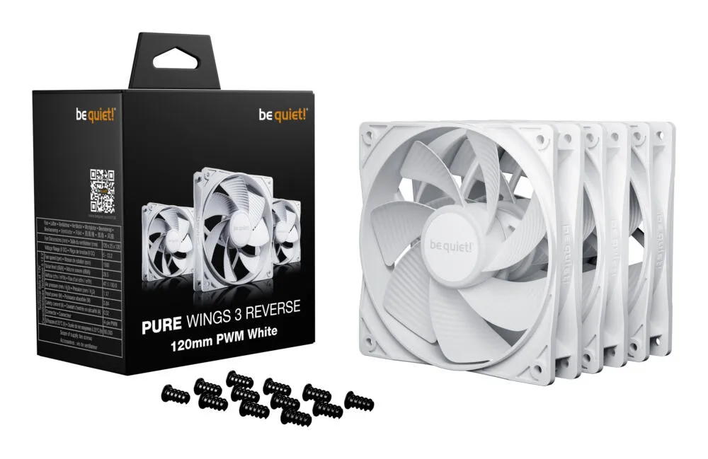 be quiet! Pure Wings 3 120mm | PWM Reverse White Triple-Pack BL136 Thumbnail 3