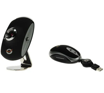 Conceptronic Kit: 3x Lounge'n'LOOK DeskCam + Lounge’n’LOOK Travel Mouse webcam 1,3 MP 1280 x 960 Piksel Siyah