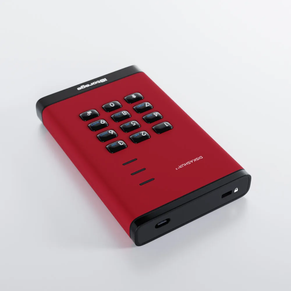 iStorage diskAshur3 HDD IS-DA3-256-4000-R 4 TB 2.5" USB 3.2 Taşınabilir Harici Hard Disk Thumbnail 6