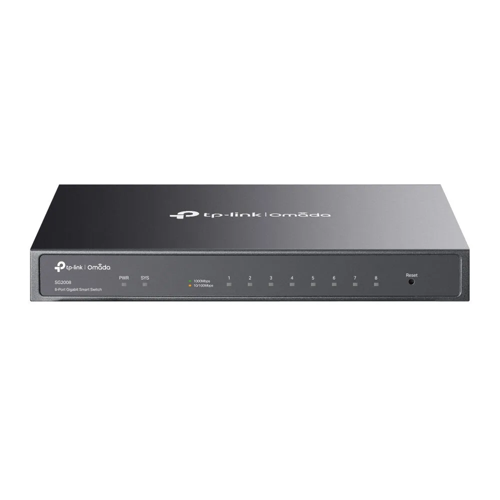 TP-Link Omada SG2008 Gözetilmiş L2/L2+ Gigabit Ethernet (10/100/1000) Siyah Switch