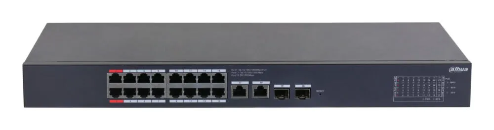 Dahua Technology CS4220-16GT-190 Gözetilmiş L2 Gigabit Ethernet (10/100/1000) Ethernet üzerinden güç desteği (PoE) 1U Siyah Thumbnail 1