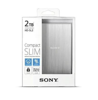 Sony HD-SL2 Harici sabit disk 2 TB 2.5" A tipi USB 2.0/3.2 Gen 1 (3.1 Gen 1) Gümüş Taşınabilir Disk