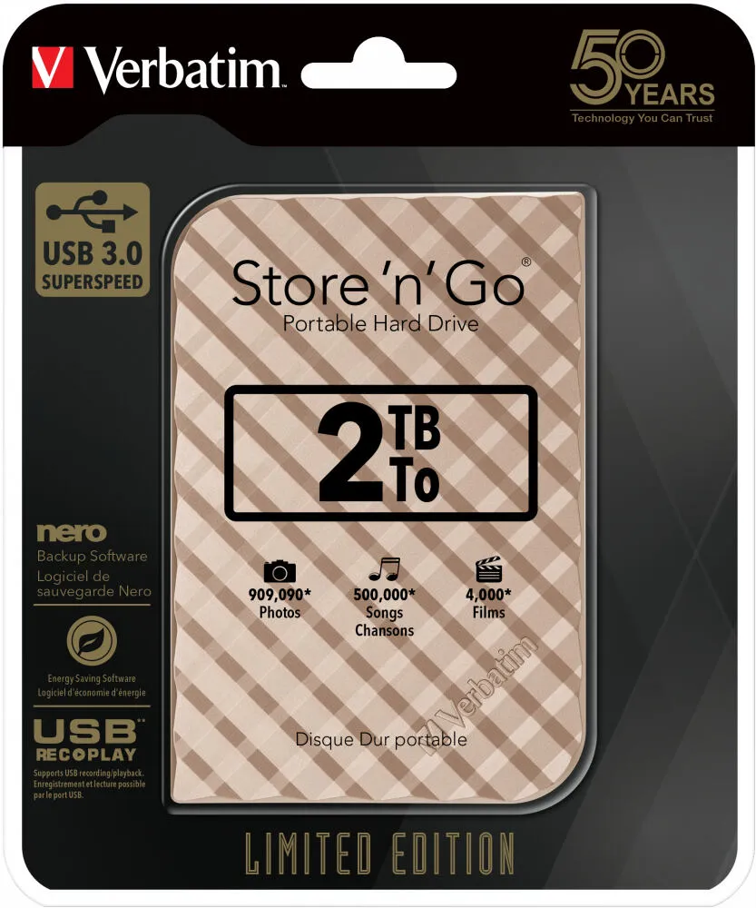 Verbatim Store 'n' Go 2 TB 53233 2.5" USB 3.2 5400 RPM Taşınabilir Harici Hard Disk Thumbnail 6