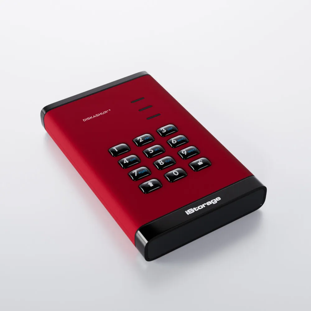 iStorage diskAshur3 HDD IS-DA3-256-4000-R 4 TB 2.5" USB 3.2 Taşınabilir Harici Hard Disk Thumbnail 4