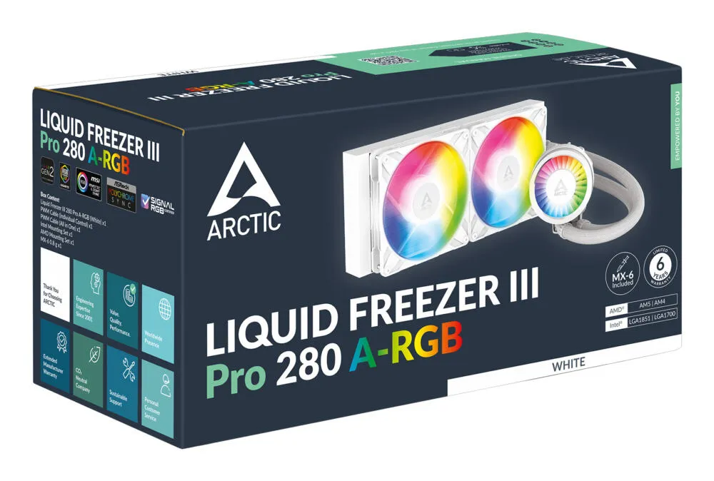 ARCTIC Liquid Freezer III Pro 280 A-RGB (White) ACFRE00187A Thumbnail 9