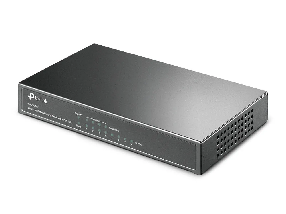 TP-Link TL-SF1008P Yönetilmeyen Fast Ethernet (10/100) Ethernet üzerinden güç desteği (PoE) Zeytin Thumbnail 2