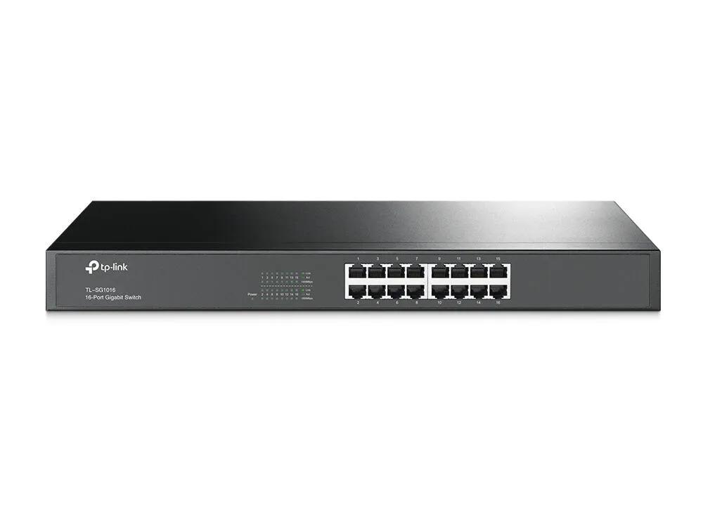 TP-Link TL-SG1016(UN) ağ anahtarı Yönetilmeyen Gigabit Ethernet (10/100/1000) 1U Siyah Switch