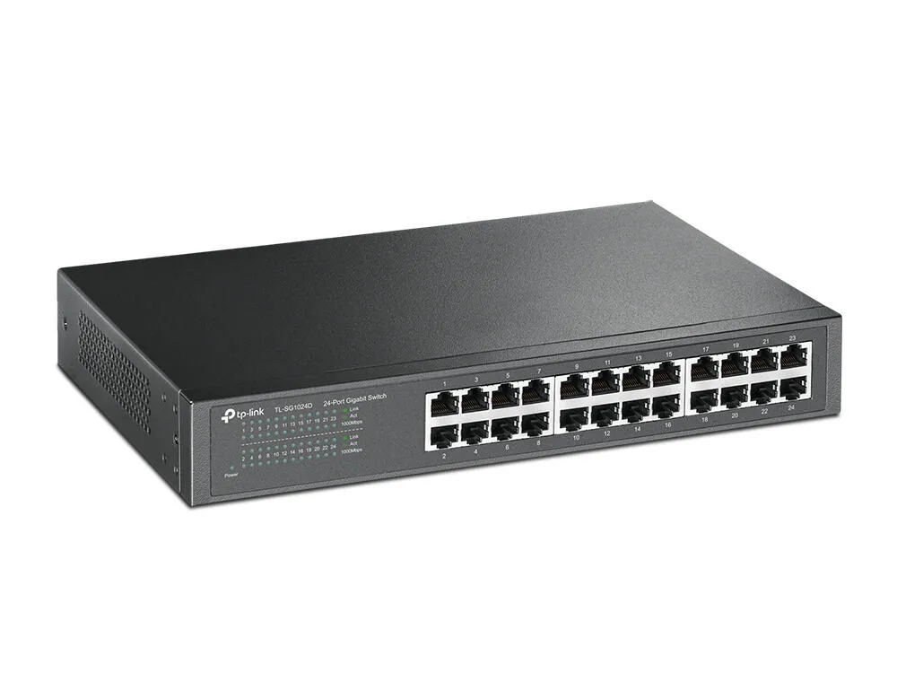 TP-Link TL-SG1024D(UN) ağ anahtarı Yönetilmeyen Gigabit Ethernet (10/100/1000) Gri Thumbnail 1