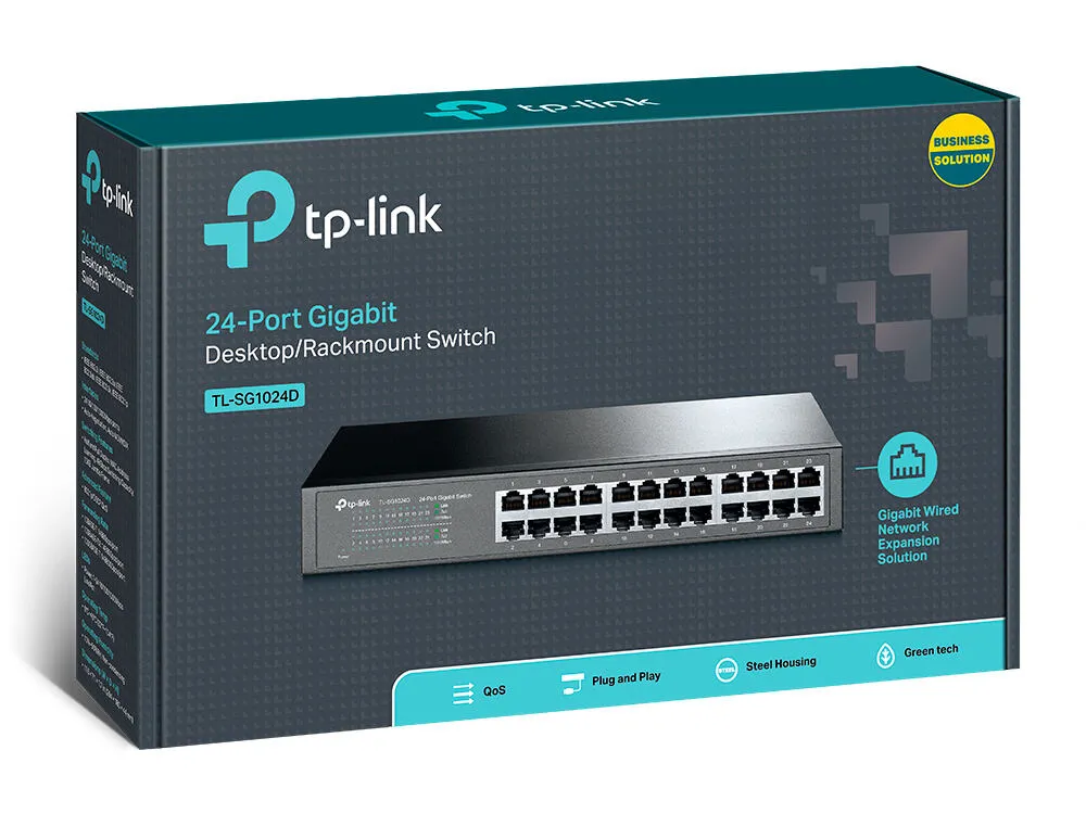 TP-Link TL-SG1024D(UN) ağ anahtarı Yönetilmeyen Gigabit Ethernet (10/100/1000) Gri Thumbnail 3